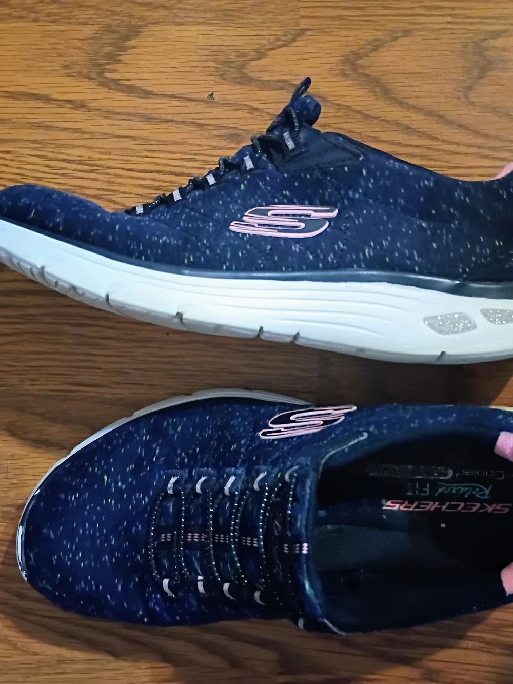 Skechers Navy & Pink Slip-On Athletic Sneakers
